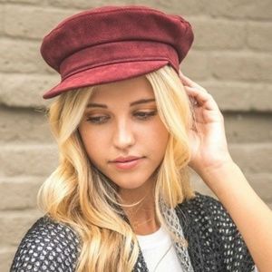 Red (Taylor's Version) cap | Burgundy Suede Greek Fisherman's Cap